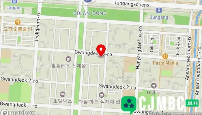 Ondolmaruasbosusigongjeonmun 지도 - 안산시